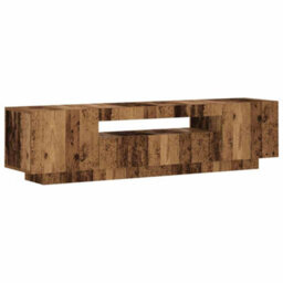 Walplus Tv Cabinet With Led Lights Old Wood 160X35X40 Cm Engineered Wood - thumbnail 6