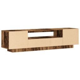 Walplus Tv Cabinet With Led Lights Old Wood 160X35X40 Cm Engineered Wood - thumbnail 9