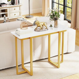 Modern Faux Marble Entryway Table White & Gold - thumbnail 5