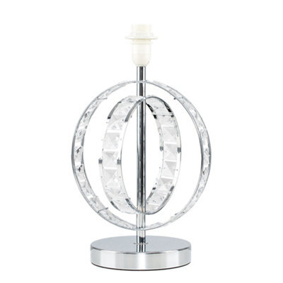 Valuelights Rothwell Modern Chrome Acrylic Jewel Intertwined Double Hoop Design Table Lamp Base - image 1
