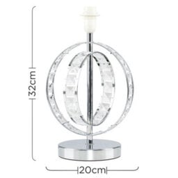 Valuelights Rothwell Modern Chrome Acrylic Jewel Intertwined Double Hoop Design Table Lamp Base - thumbnail 9