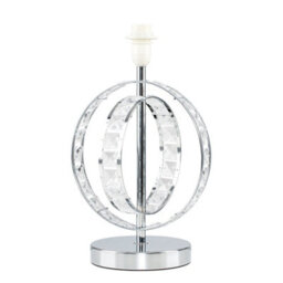 Valuelights Rothwell Modern Chrome Acrylic Jewel Intertwined Double Hoop Design Table Lamp Base