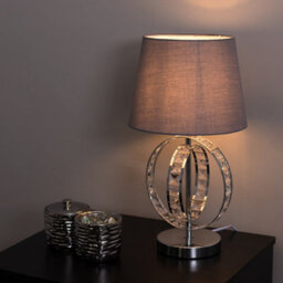 Valuelights Rothwell Modern Chrome Acrylic Jewel Intertwined Double Hoop Design Table Lamp Base - thumbnail 5