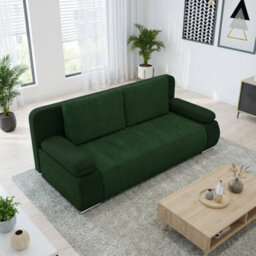 Emma M Corduroy Sofa Bed With Sleeping Function Mdf Frame Hr Foam Storage Compartment 200 X 92 X 77 Cm Green - thumbnail 3