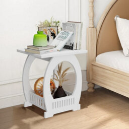 Small Bedside Cabinet Nightstand Storage Shelf Coffee Tea Side Table - thumbnail 5