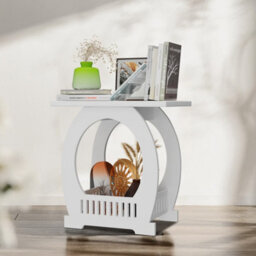Small Bedside Cabinet Nightstand Storage Shelf Coffee Tea Side Table - thumbnail 1