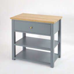 Homestylestore 840mm Light Grey And Oak Bathroom Vanity Unit With Square Countertop Basin And Gold Round Handle - thumbnail 2