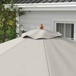 Outsunny Garden Parasol Patio Umbrella With Ruffles Grey - thumbnail 8