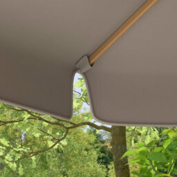 Outsunny Garden Parasol Patio Umbrella With Ruffles Grey - thumbnail 9