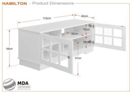 "Mda Designs Hamilton Black Traditional Tv Cabinet For Flat Screens Up To 55""" - thumbnail 7