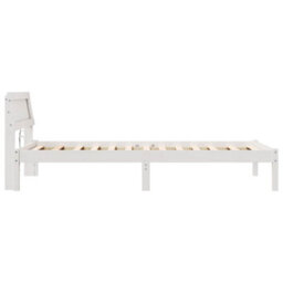 Berkfield Modern Bed Frame With Led Headboard In White, 90 X 200 Cm, Solid Pine - thumbnail 5