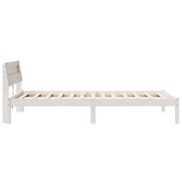 Berkfield Modern Bed Frame With Led Headboard In White, 90 X 200 Cm, Solid Pine - thumbnail 6