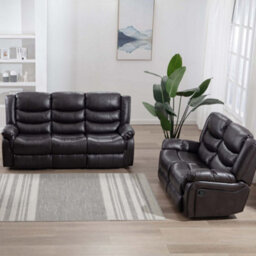 More4Homes Seattle Manual Recliner Bonded Leather 2+3 Seater Sofa Set (Brown) - thumbnail 1