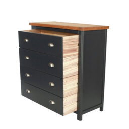 Core Products Dunkeld 4 Drawer Chest - Midnight Blue Painted Wood Bedroom Storage, H94.5 X W90 X D40 Cm - thumbnail 8
