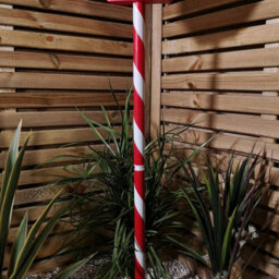 Samuel Alexander 1.1M Battery Operated Light Up Christmas Santa Stop Here Sign With Leds - thumbnail 4