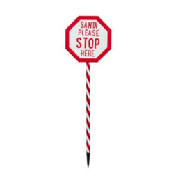 Samuel Alexander 1.1M Battery Operated Light Up Christmas Santa Stop Here Sign With Leds - thumbnail 8