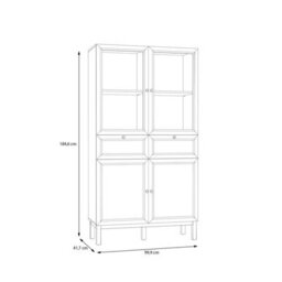 Wyld Haus Niva Light Grey And Natural Oak Effect Display Cabinet With Led Lighting, 4 Doors 2 Drawers - thumbnail 7