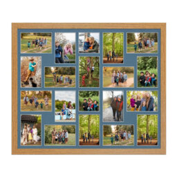 AK Frames 80X70Cm Oak Modern Multi Photo Frame With Pompadour Mount - Holds 20 Apertures (18X) 6X4, (2X) 4X4 Photos - thumbnail 1
