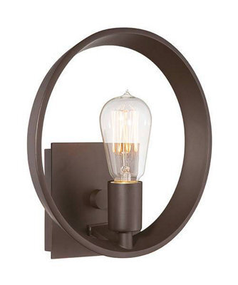 Luminosa Lighting Elstead Theater Row 1 Light Indoor Wall Light Western Bronze, E27 - image 1