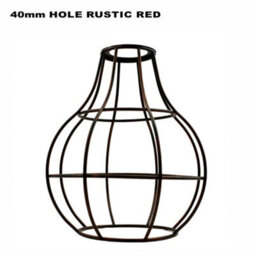 Rustic Red Metal Wire Cage Ceiling Light Shade Easy Fit Lamp Shade, Ceiling Hanging Indoor Pendant Light Lampshade