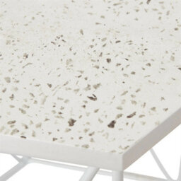 Set Of 2 White Marble Effect Side Tables Modern Living Room Bedside Sofa - thumbnail 5