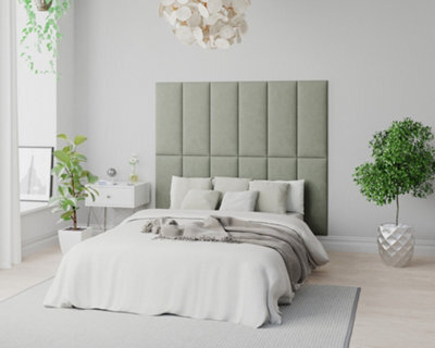Aspire Easymount Wall Mounted Upholstered Panels, Modular Diy Headboard In Plush Velvet Fabric, Duck Egg (Pack Of 4) - image 1