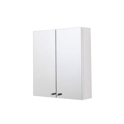 Croydex Carra Double Door Stainless Steel Bathroom Mirror Cabinet (H50Xw45Cm) - image 1
