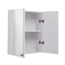 Croydex Carra Double Door Stainless Steel Bathroom Mirror Cabinet (H50Xw45Cm) - thumbnail 4