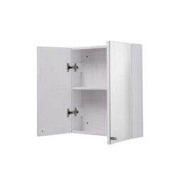 Croydex Carra Double Door Stainless Steel Bathroom Mirror Cabinet (H50Xw45Cm) - thumbnail 2
