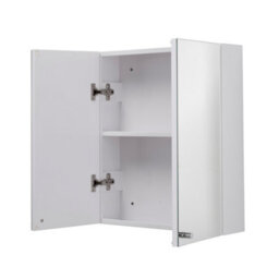 Croydex Carra Double Door Stainless Steel Bathroom Mirror Cabinet (H50Xw45Cm) - thumbnail 3