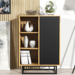 Creative Furniture Elysian Loft Sideboard 100Cm - Dark Oak & Black