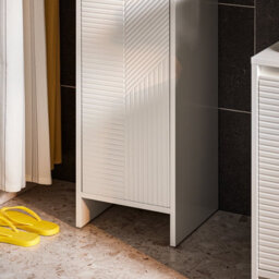Sobuy Bzr154-W, Slim Bathroom Storage Cabinet With Laundry Basket Narrow Bathroom Unit Freestanding  Cupboard,white - thumbnail 7