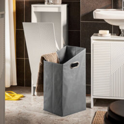 Sobuy Bzr154-W, Slim Bathroom Storage Cabinet With Laundry Basket Narrow Bathroom Unit Freestanding  Cupboard,white - thumbnail 4