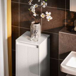 Sobuy Bzr154-W, Slim Bathroom Storage Cabinet With Laundry Basket Narrow Bathroom Unit Freestanding  Cupboard,white - thumbnail 6