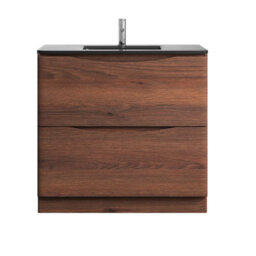 Plum&clay Eden Redwood Floorstanding Vanity Unit With Grey Glass Basin (W)900mm - thumbnail 2