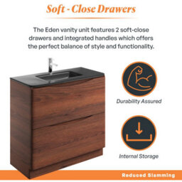 Plum&clay Eden Redwood Floorstanding Vanity Unit With Grey Glass Basin (W)900mm - thumbnail 6