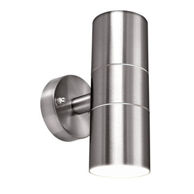 Luceco Azurar Up/down Ip44 Gu10 Wall Light Stainless Steel - image 1