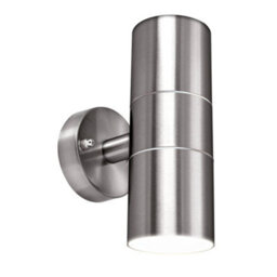 Luceco Azurar Up/down Ip44 Gu10 Wall Light Stainless Steel - thumbnail 1