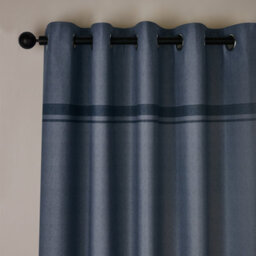 Catherine Lansfield Melville 90X90 Inch Lined Eyelet Curtains Two Panels Blue - thumbnail 1
