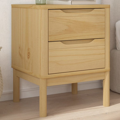 Berkfield Bedside Cabinet Floro Wax Brown 45X39X57 Cm Solid Wood Pine - image 1