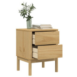 Berkfield Bedside Cabinet Floro Wax Brown 45X39X57 Cm Solid Wood Pine - thumbnail 4