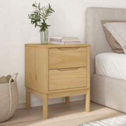 Berkfield Bedside Cabinet Floro Wax Brown 45X39X57 Cm Solid Wood Pine - thumbnail 3