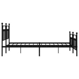 Berkfield Metal Bed Frame With Headboard And Footboard Black 183X213 Cm - thumbnail 7