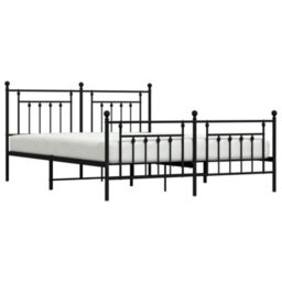 Berkfield Metal Bed Frame With Headboard And Footboard Black 183X213 Cm - thumbnail 4