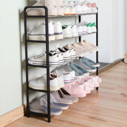 Amos Metal 5-Tier Shoe Rack Organiser - Black & Silver - thumbnail 4