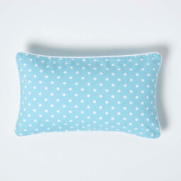 Homescapes Cotton Blue Polka Dots Cushion Cover, 30 X 50 Cm
