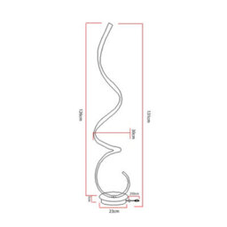 Living And Home Contemporary Led Spiral Floor Lamp Floor Light In White Light Height 131Cm - thumbnail 9