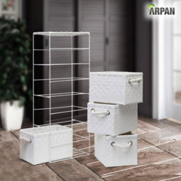 Arpan White 4 Drawer Storage Cabinet Unit Ideal For Home/office/bedrooms (4-Drawer Unit -18X25Xh65Cm) - thumbnail 3