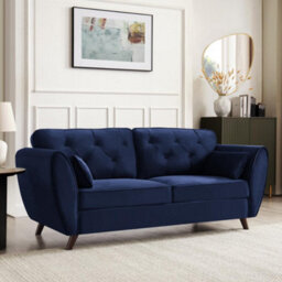 Home Detail Mona 3 Seater Sofa, Blue Velvet - thumbnail 1