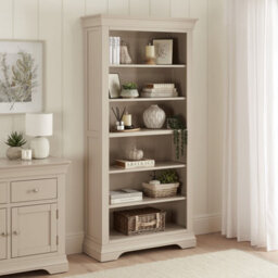 The Furniture Market Wilmslow Dove Grey Painted Tall Large Bookcase - thumbnail 2